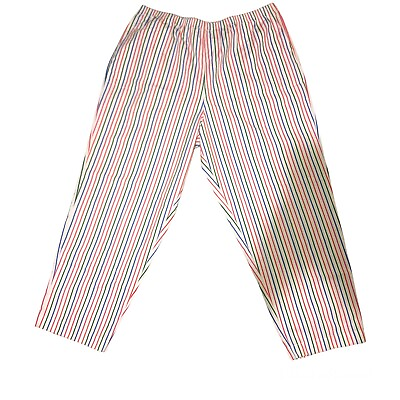 #ad Blair white rainbow striped pants pockets pull on Rainbow trousers Plus Size 24W