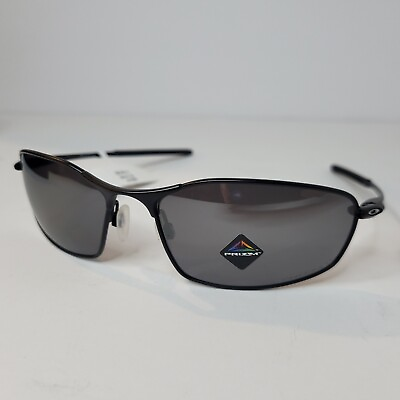 #ad Oakley Men#x27;s Whisker Oval Sunglasses Satin Black Prizm Polarized 9128 3P T:130