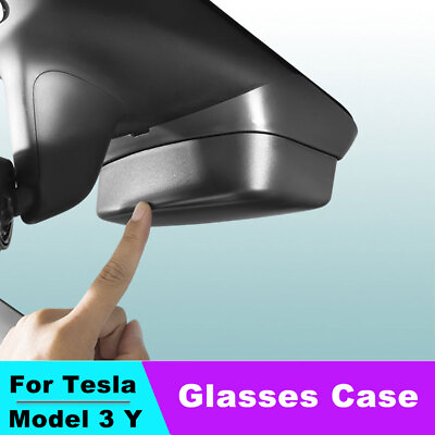 #ad Car Glasses Holder Sunglasses Case Box Visor Organizer For Tesla Model 3 Y