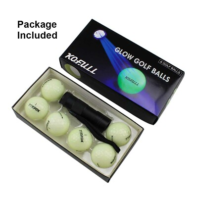 #ad Glowing In The Dark Golf Balls for Night Training 6 Pack Tournament Fluorescent
