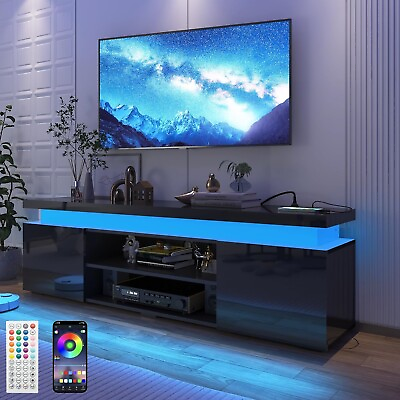 #ad 66quot; 75quot; Modern High Gloss LED TV Stand Entertainment Center for 75quot; 85quot; TV