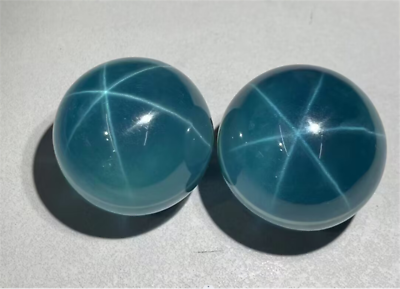#ad Top Quality Green Round Bead Shape Star Sapphire Lab Created Loose Gem 50mm 1pcs