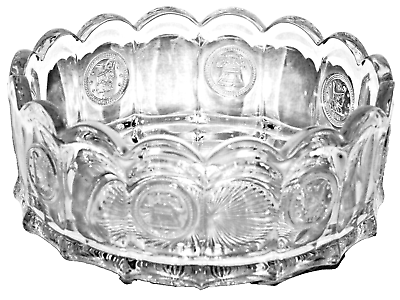 #ad Fostoria Clear Coin Glass Round Bowl 7quot; Unfrosted Coins