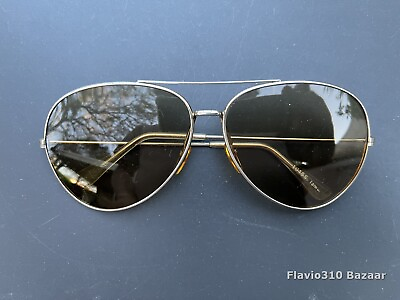 #ad 1980#x27;s Vintage MADE IN TAIWAN Aviator Sunglasses Golden Frame Amber Glass Lenses $39.00