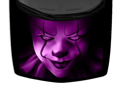 #ad Scary Purple Black Evil Clown Grin Car Truck Vinyl Hood Wrap Decal Graphic 58x65