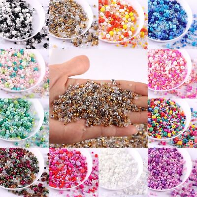 #ad Glass Seed Beads 1.5 4mm Round Spacer Bead Jewelry Making Accessories 500pcs Set
