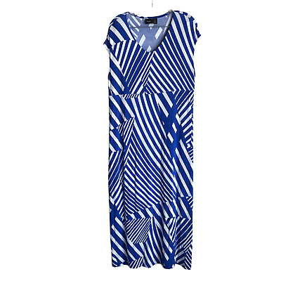 #ad Travelers by Chico#x27;s Women#x27;s Maxi Dress Size 2 US L Striped Blue Stretch A Line