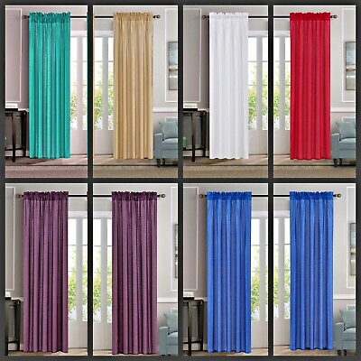 #ad 1 SET ROD POCKET MANY COLORS MIX MATCH WINDOW CURTAIN SHEER FAUX SILK MR2