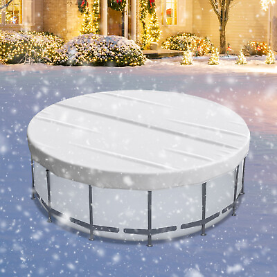 #ad Waterproof Round Pool Cover 210D Oxford Cloth Pool Cover UV Protection W Buckle