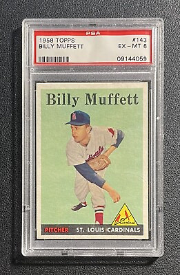 #ad 1958 Topps #143 Billy Muffett PSA 6 EX MT St Louis Cardinals Centered