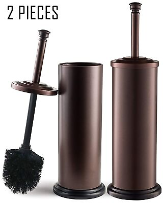 #ad Stainless Steel Toilet Brush and Toilet Holder Bronze pack of 2 15.5 in High