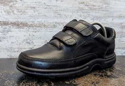 #ad #ad Mens Rockport Eureka Shoes Sz 9.5 M Used Black Leather APM72851M Strap Close