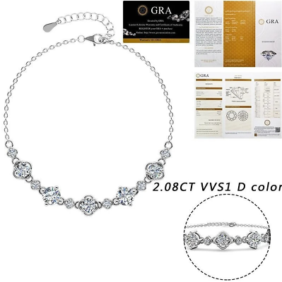 #ad 2 Carat Luxury Classic White Moissanite Design Clover Flower Bracelets For Women