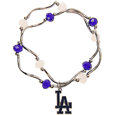 #ad Los Angeles Dodgers Crystal Beads Bracelet Licensed MLB Baseball Jewelry