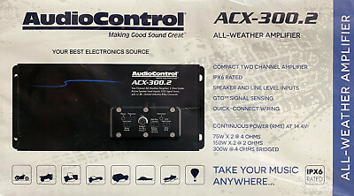 #ad NEW Audio Control ACX 300.2 2 Channel Powersports Marine Amplifier 75W RMS x 2 $259.00