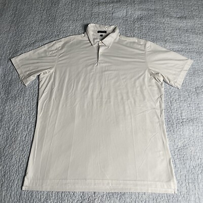 #ad Peter Millar Crown Crafted Polo Shirt Mens White Solid Performance Golf Preppy