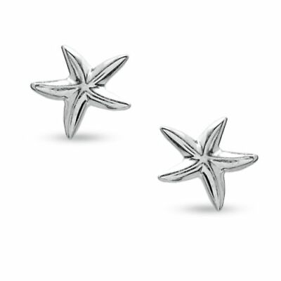 #ad Starfish Stud Earrings 14K White Gold Plated Sterling Silver 925