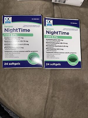 #ad 2 Box Quality choice severe nighttime cold and flu 24 Soft gels Per Box