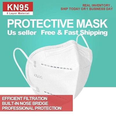 #ad 50 PCS KN95 Protective 5 Layers Face Mask Disposable Respirator SEALED NEW $8.65