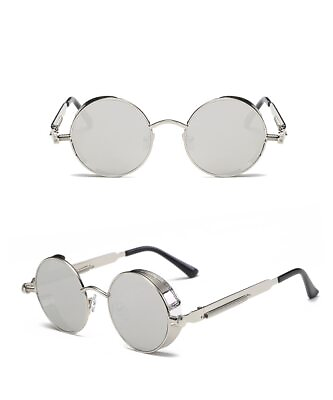 #ad Round Steampunk Sunglasses For Men Women Retro Metal Frame Gothic Hippie Glasses