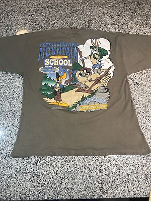 #ad Vtg 1990’s Taz Camping Adventure T Shirt Large Looney Tunes