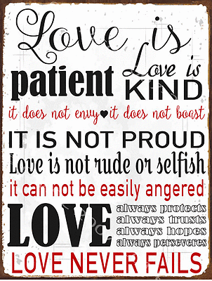 #ad Love is Patient Metal Sign Prayer Inspirational Words To Life By $21.99