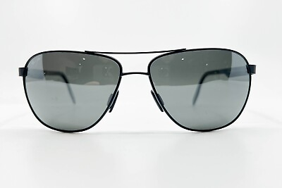 #ad Maui Jim CASTLES MJ 728 2M Polarized Black Aviator Sunglasses 61 16 140 8774