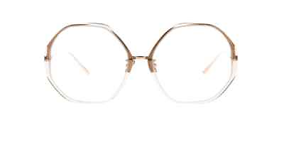 #ad Linda Farrow LFC 901 12 Crystal Brown Round Eyeglasses Handmade Frame 60 17 145