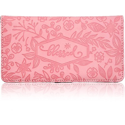 #ad Floral Checkbook Cover Women Wallet for Check Credit Cards RFID Blocking Pink