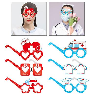 #ad 6 Pieces Nurse Eyeglasses Photo Props Nurses Week Gifts for