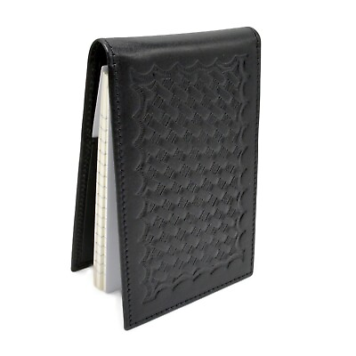 #ad Police Basketweave Leather Notebook Cover Note Pad Style Duty Memo Book 3x5 $19.56