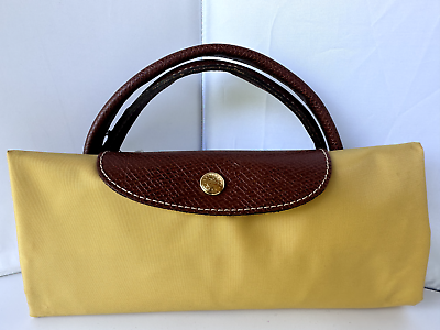 #ad New Longchamp Le Pliage Travel Bag Yellow Nylon