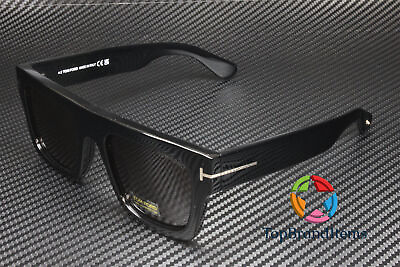 #ad Tom Ford Fausto FT0711 01A Shiny Black Smoke 53 mm Men#x27;s Sunglasses