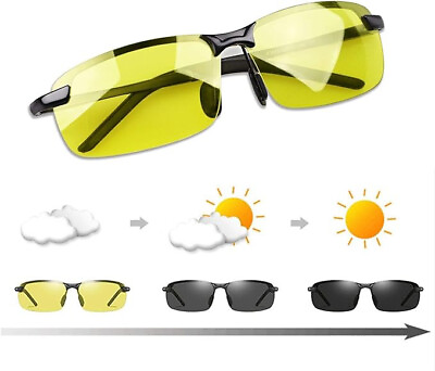#ad Aluminium HD Polarized Photochromic Sunglasses Men Driving Chameleon Sun Glasses