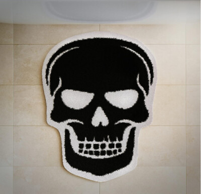 #ad Halloween Decor Skull Pumpkin Horror Cashmere Foot Mat Pad Carpet