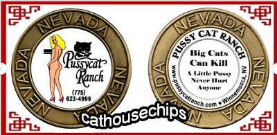 #ad Pussycat Ranch Winnemucca NV Legal Brothel Brass Coin Whore House Token