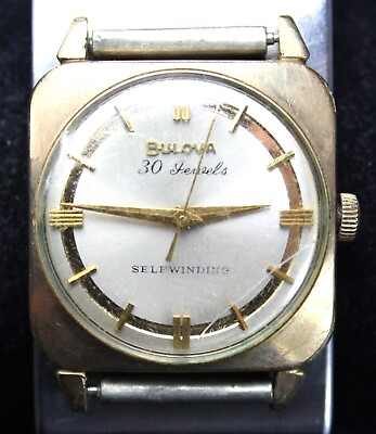 #ad 1964 Bulova Self Winding 30j 10k RGP Watch Automatic Parts Repair