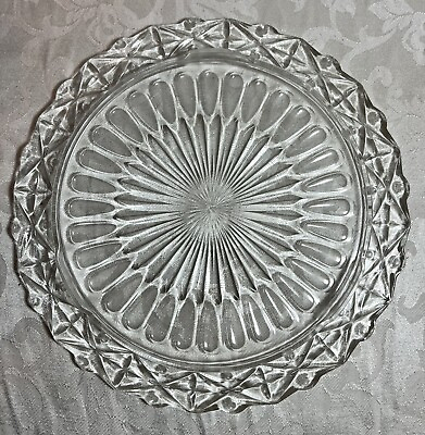 #ad Vintage Glass Cake Plate 11in Beautiful. Amazing Condition