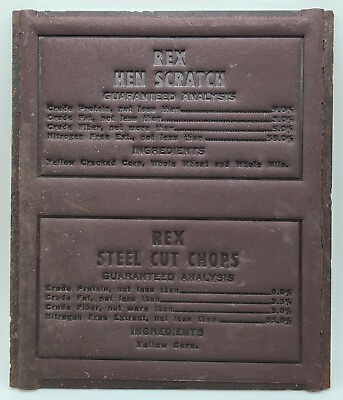 #ad Vintage Rex Hen Scratch Steel Cut Chops Bag Printing Plate Advertising