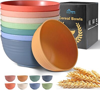 #ad HOTEC Unbreakable Wheat Straw Cereal Bowls Microwave amp; Dishwasher BPA Free