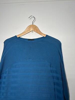 #ad Oska Blue Cocoon Shape Knitted Dress Size 1 Lagen Oversized Luxury Ribbed