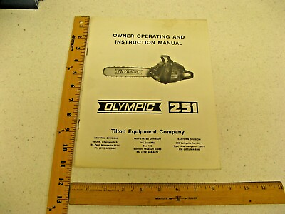 #ad OLYMPIC CHAIN SAW OWNER OPERATING MANUAL 251 ORIGINAL PARTS LIST 8pgs 1584