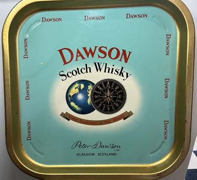 #ad Dawson Scotch Whisky Tray Vintage EMPTY Collectible Storage Container AU $95.00
