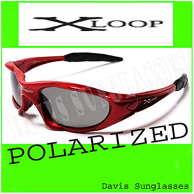 #ad POLARIZED X Loop Sunglasses PZ0502 Davis C3 red sports wraps fishing smoke lens