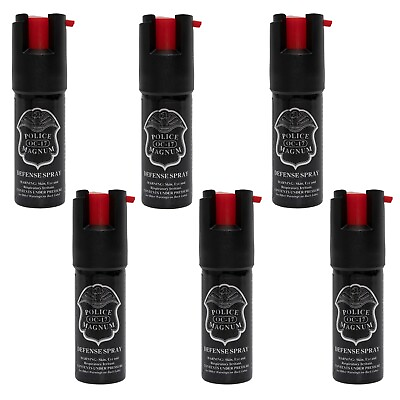 #ad Lot of 6 Police Magnum pepper spray 1 2oz unit safety lock self defense security