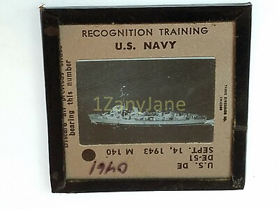 #ad 0461 PHOTO GLASS SLIDE PLANE SHIP Military US DE DE 1 1943 M 140