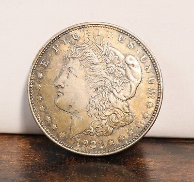 #ad 1921 Morgan Silver Dollar