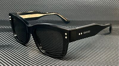 #ad GUCCI GG1217S 001 Black Grey Men#x27;s Large 53 mm Sunglasses