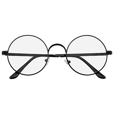 #ad Round Glasses Retro Vintage Classic Round Metal Clear Lens Glasses
