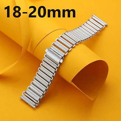#ad 18 20mm Bonklip bamboo style stainless steel watch bracelet